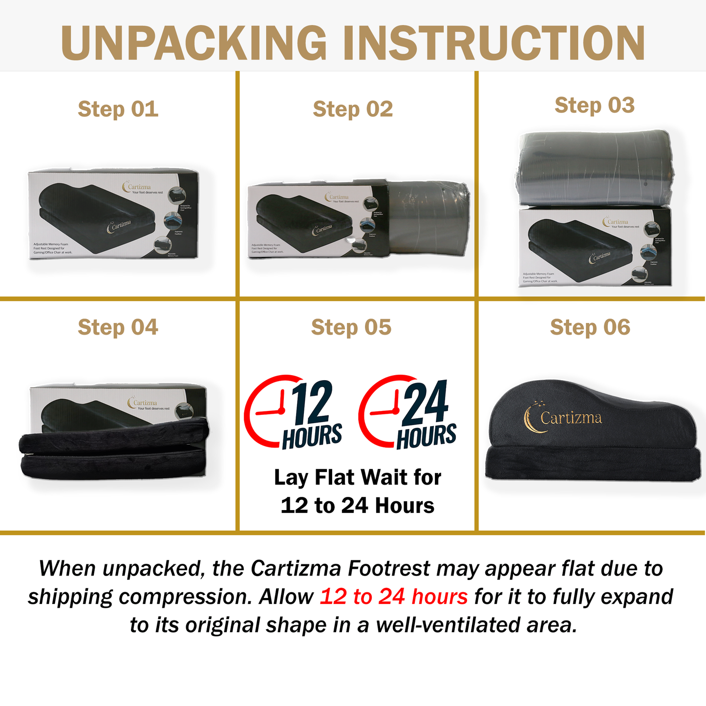 Cartizma Ergonomic Foot Rest | Memory Foam Support, Anti-Slip Base & Washable Cover – Foot stool for Back & Leg Pain Relief for Office & Gaming