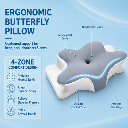 CARTIZMA Memory Foam Contour Pillows - Ergonomic Cervical Neck Support, Cooling, Breathable