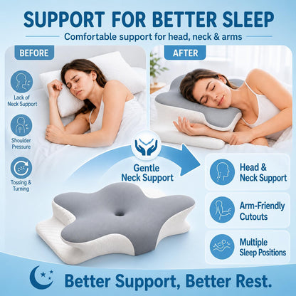 CARTIZMA Memory Foam Contour Pillows - Ergonomic Cervical Neck Support, Cooling, Breathable