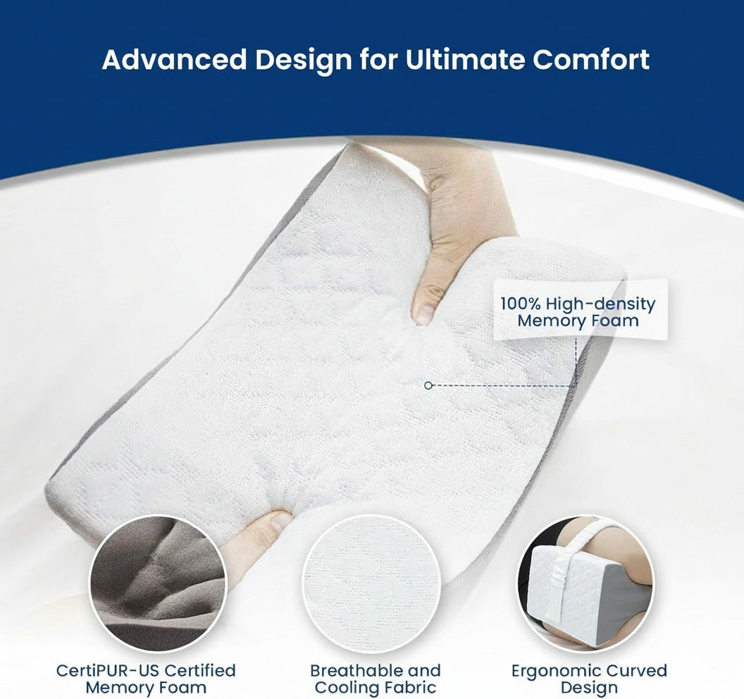 Cartizma Knee Pillow– Knee Pillow for Side Sleeper Memory Foam