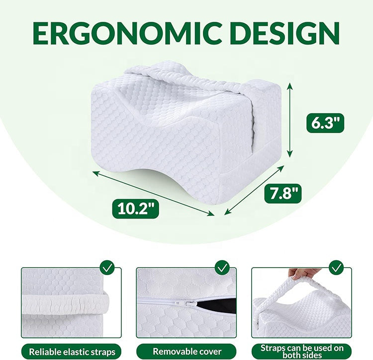 Cartizma Knee Pillow– Knee Pillow for Side Sleeper Memory Foam