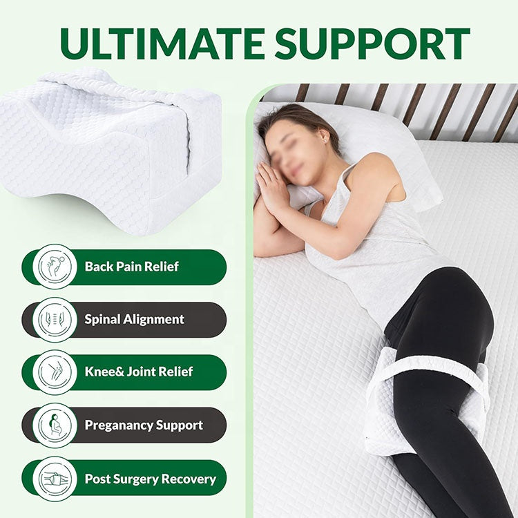 Cartizma Knee Pillow– Knee Pillow for Side Sleeper Memory Foam